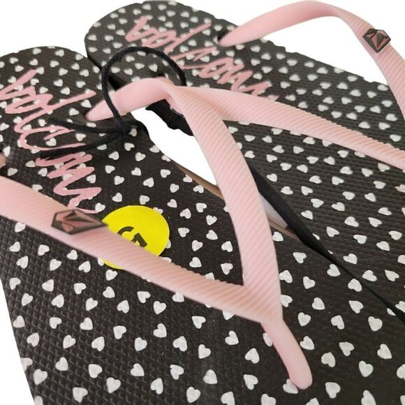 Volcom Girls Pink Rocking Solid Flip Flops (Size 5) - Picture 6 of 8